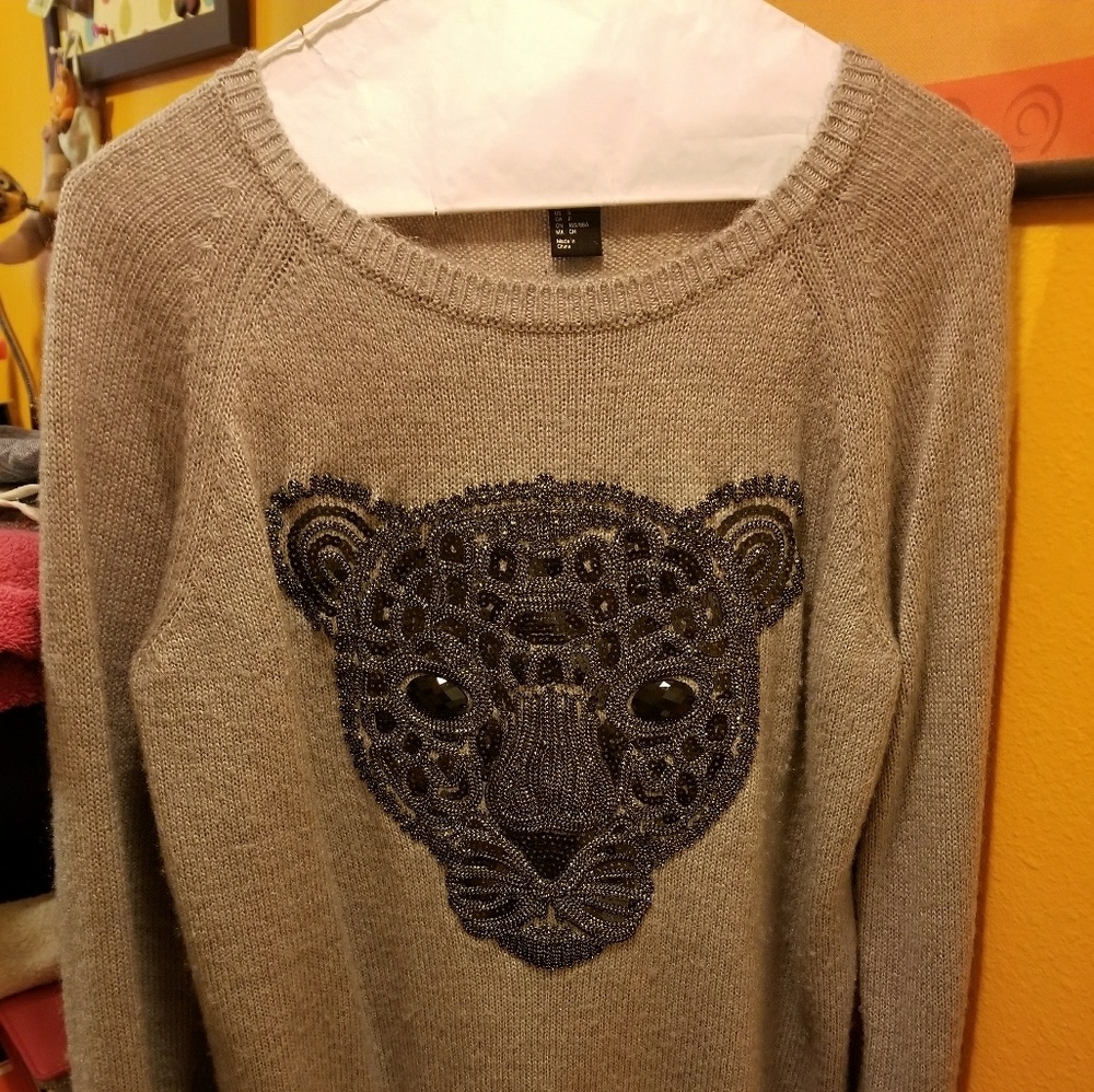 Jeweled Gray Sweater